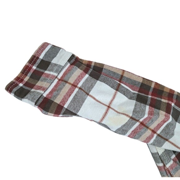 Ridgecut Set of 2 Men's Large Flannel Shirts Heavyweight Plaid Red Blue White - Picture 11 of 16